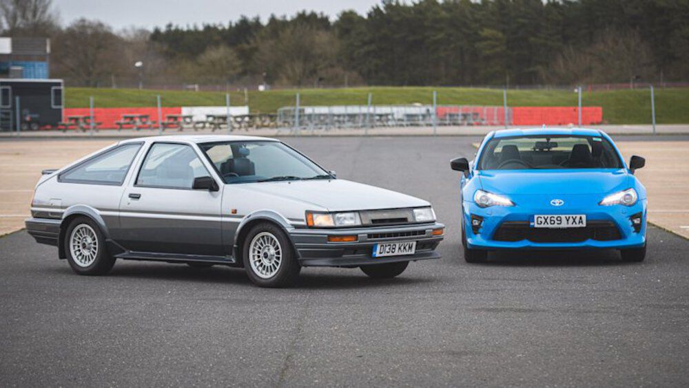 1987 Toyota AE86 and a 2020 Toyota 86 seek the Toyota Parallel Pomeroy Trophy in England