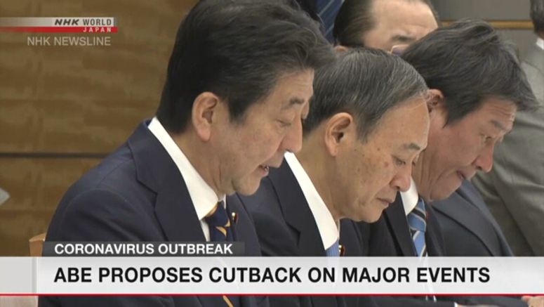 Coronavirus: Abe proposes cutback on major events