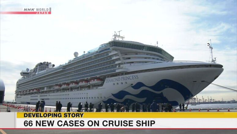 66 new infection cases found on Yokohama ship