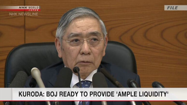 Kuroda: BOJ ready to provide 'ample liquidity' Kuroda: BOJ ready to provide 'ample liquidity'