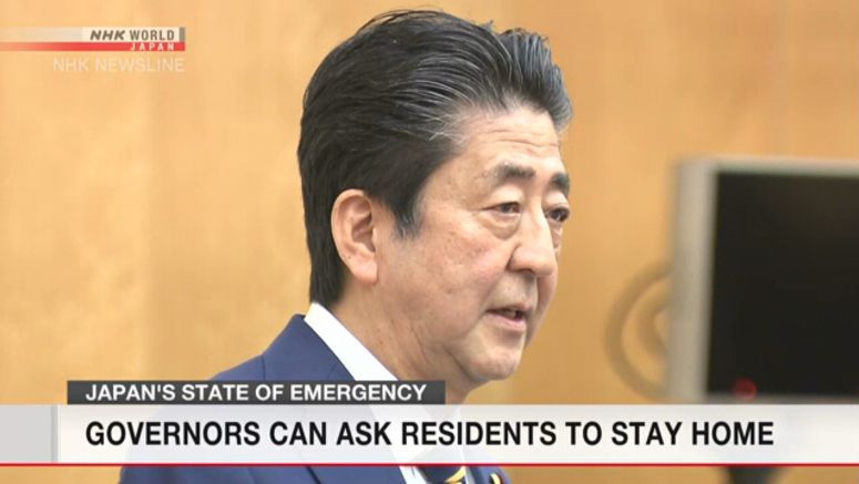 Japan's PM Abe explains emergency decision