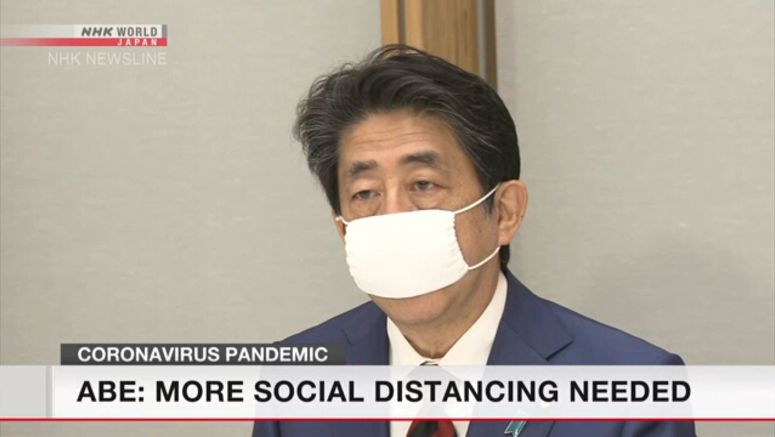 Abe urges further efforts to contain virus spread
