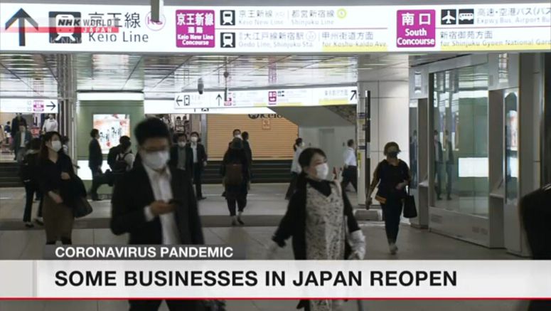 Some businesses in Japan reopen