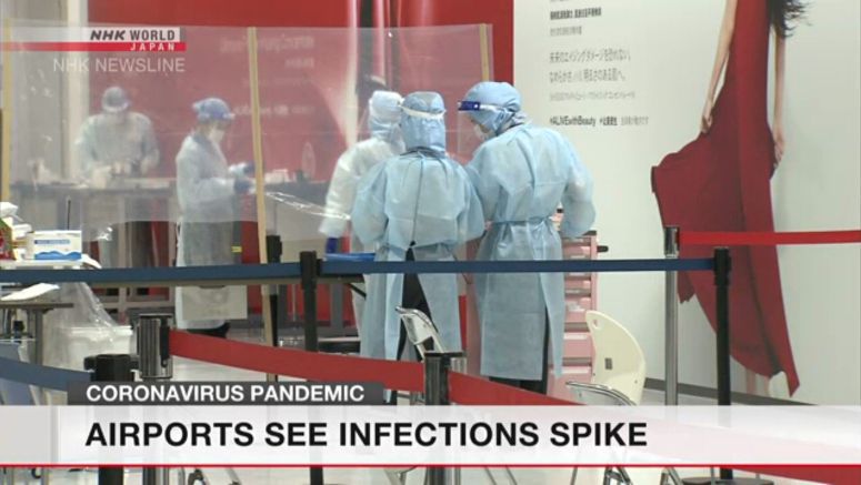 Virus cases rise at Japan's airport quarantine Virus cases rise at Japan's airport quarantine