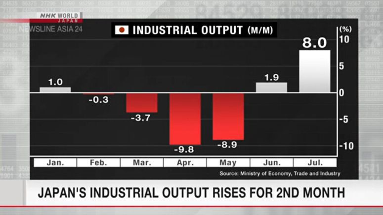 Japan's industrial output rises for 2nd month