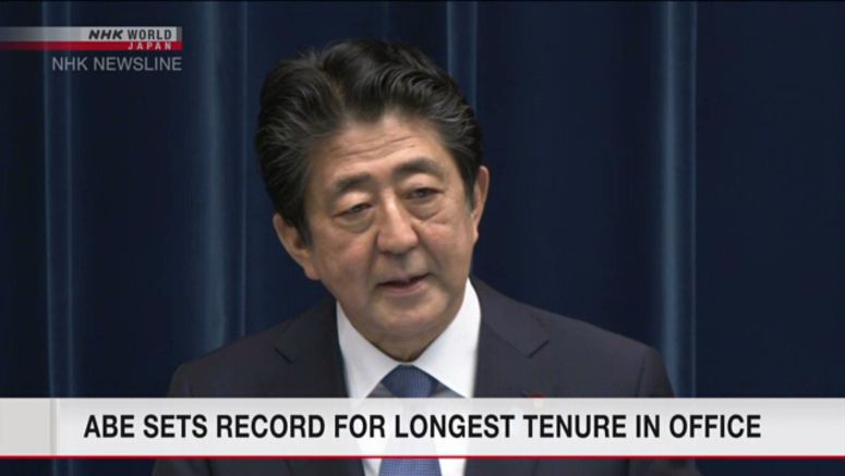 Abe sets record for longest tenure in office