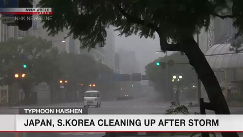 Japan, S.Korea cleaning up after storm