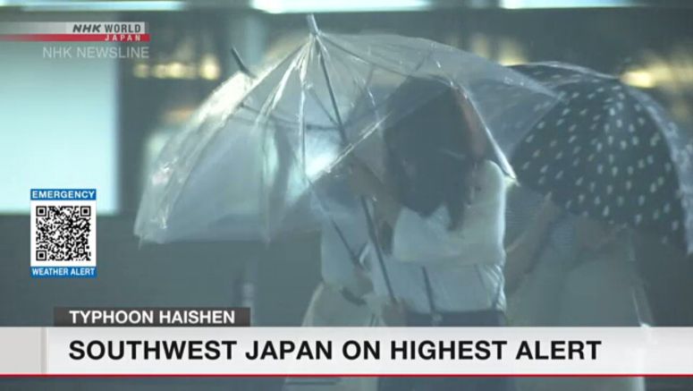 Typhoon Haishen slamming Japan's southwest