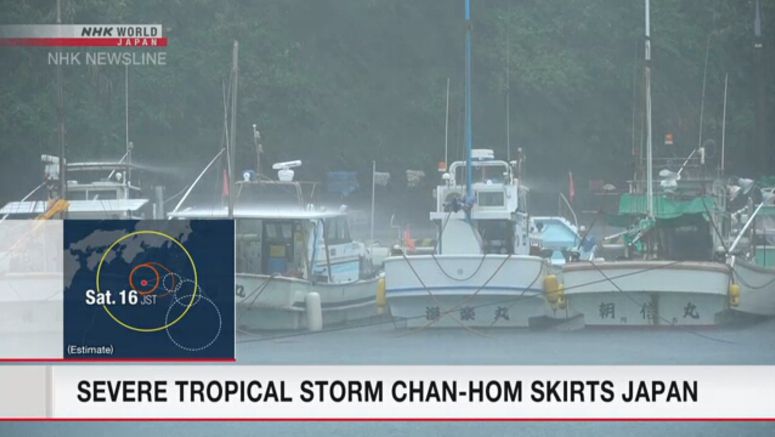 Severe tropical storm Chan-hom skirts Japan