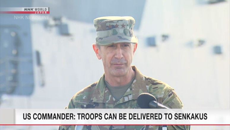 US commander: Troops can be delivered for Senkakus