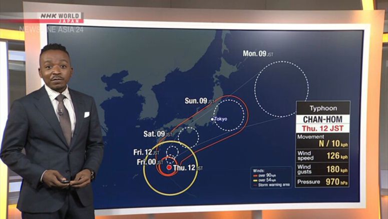 Typhoon Chan-hom heading for western Japan