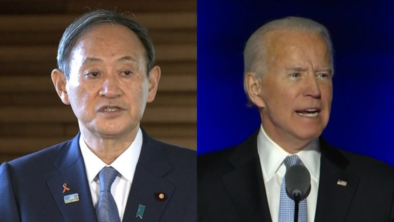 Suga hopes to speak with Biden on Thursday