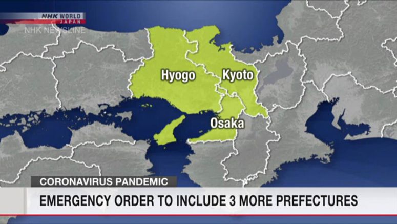 Govt. expanding state of emergency to 3 more prefs