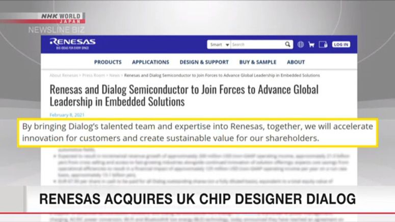 Renesas acquires UK chip designer Dialog
