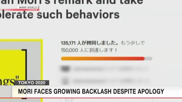 Over 130,000 sign petition against Mori's remarks
