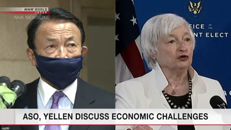 Aso, Yellen discuss economic challenges