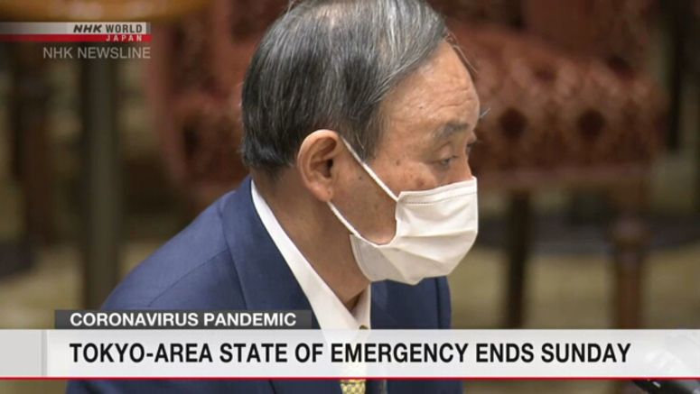 Tokyo-area state of emergency to end on Sunday