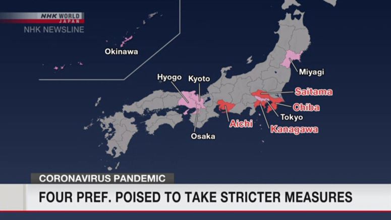 4 prefectures set for stricter anti-virus measures