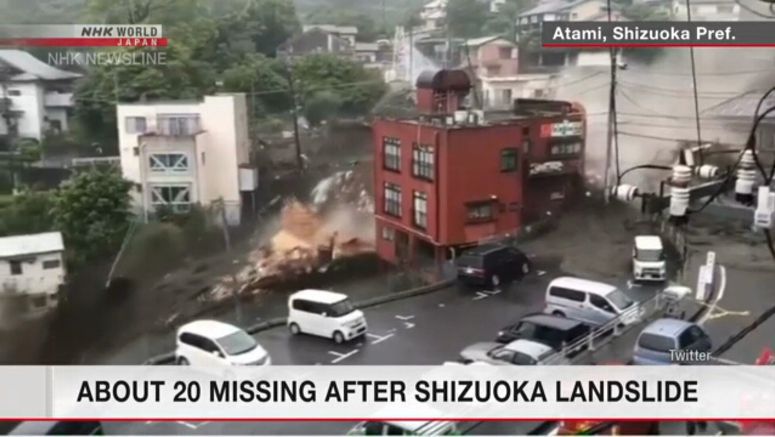 About 20 unaccounted for after mudslides in Japan