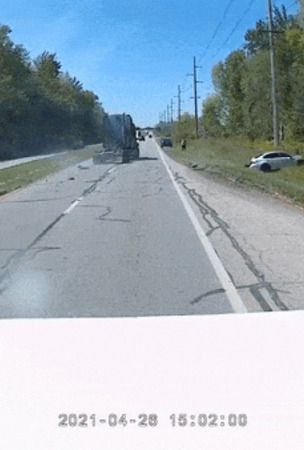 Nissan Altima Driver Rear-Ended By Semi While Braking To Avoid Dog