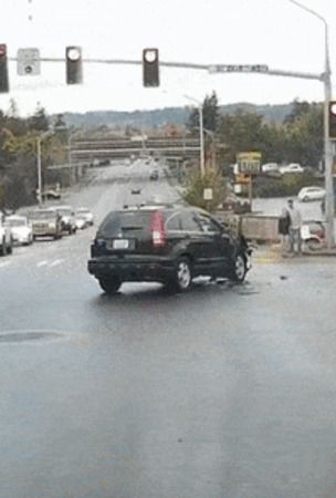 Cop In Unmarked Cruiser Watches Honda Driver T-Bone Pickup That Cut Him Off At Intersection