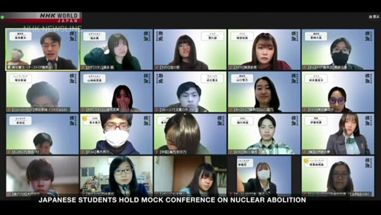 Japanese students hold mock conference on nuclear abolition