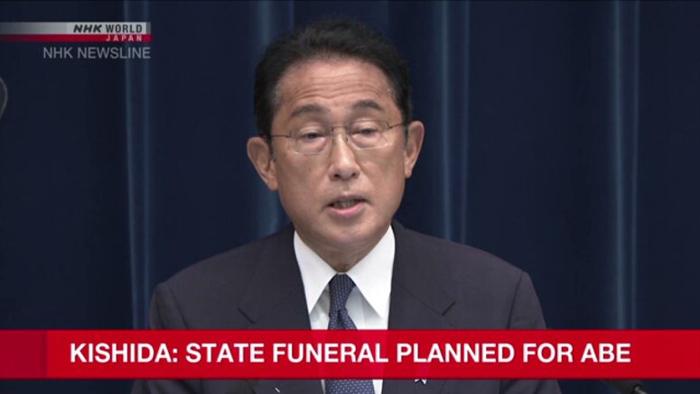 Japan plans state funeral for ex-PM Abe Shinzo