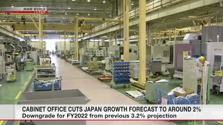Cabinet office cuts Japan growth forecast to around 2%