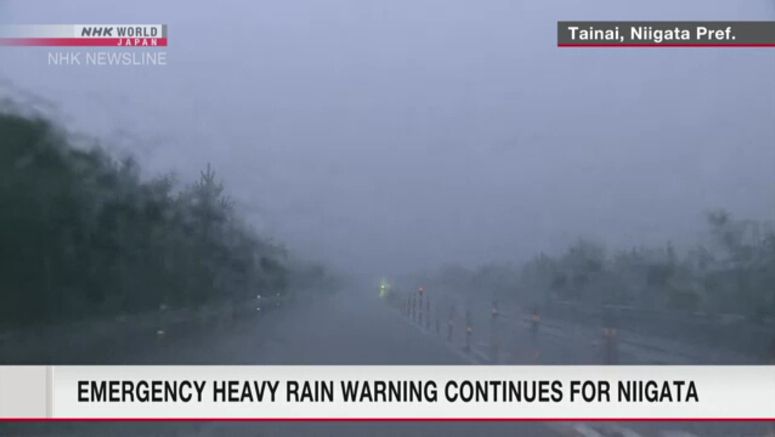 Emergency heavy rain warning issued for Niigata Pref.
