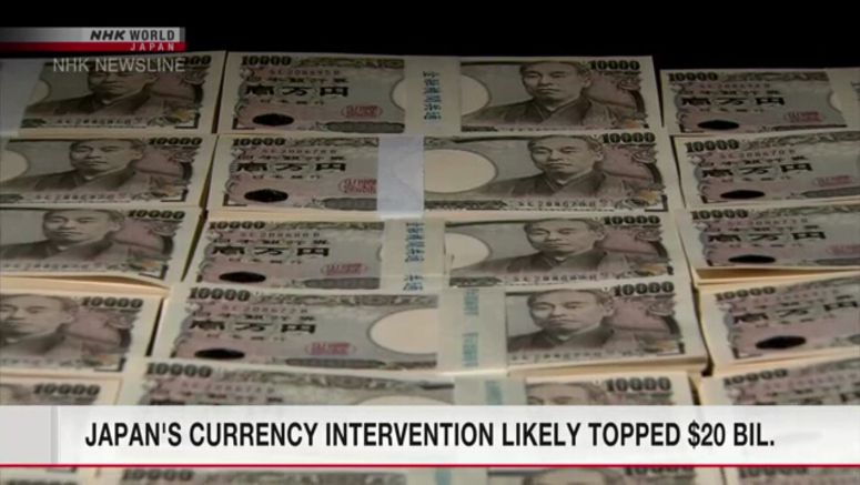 Japan's currency intervention likely topped $20 bil.