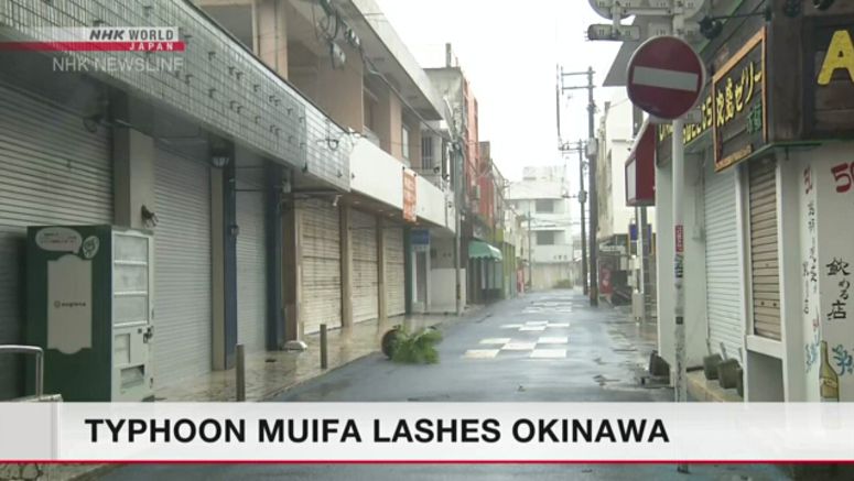 Typhoon Muifa slowly approaching southwestern Okinawa islands