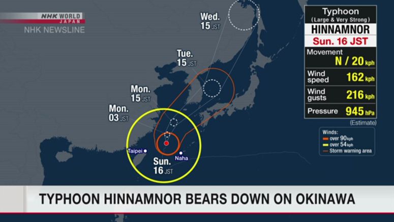 Typhoon Hinnamnor to approach Kyushu
