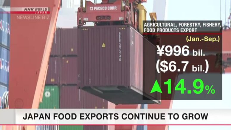 Japan food exports continue to grow