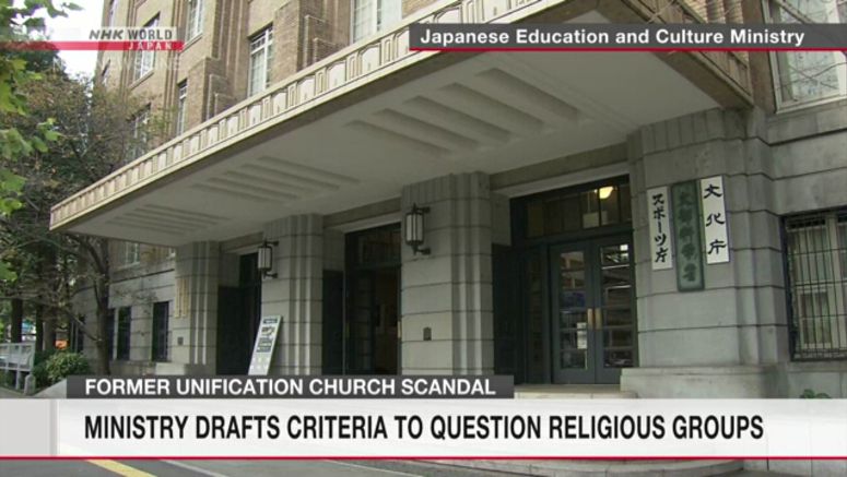 Ministry drafts criteria to justify questioning religious groups Ministry drafts criteria to justify questioning religious groups