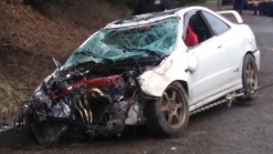 Thieves Steal Acura Integra Leading Cops On High-Speed Chase That Ends With A Roll