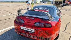 1,500 HP Toyota Supra Dragster Swerves To Avoid Obstacle At 140 MPH, Ends Up In Guardrail