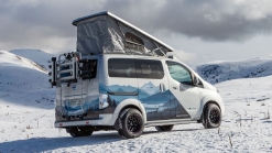 Nissan e-NV200 Winter Camper Concept is a green pop-top camper