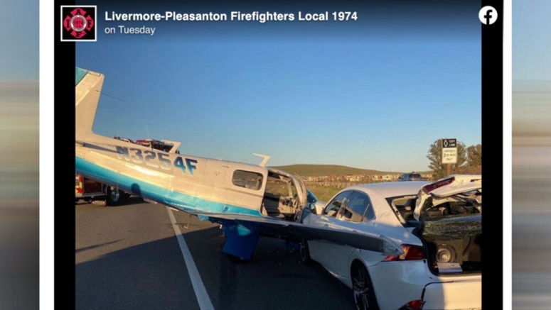 Watch A Small Airplane Crash Into A Lexus On The Interstate