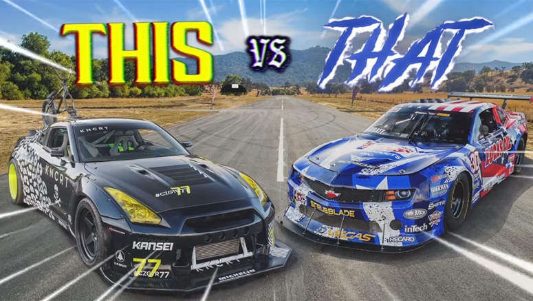 700 HP Nissan GT-R With RWD Lines Up Against 2013 Chevy Camaro Race Car