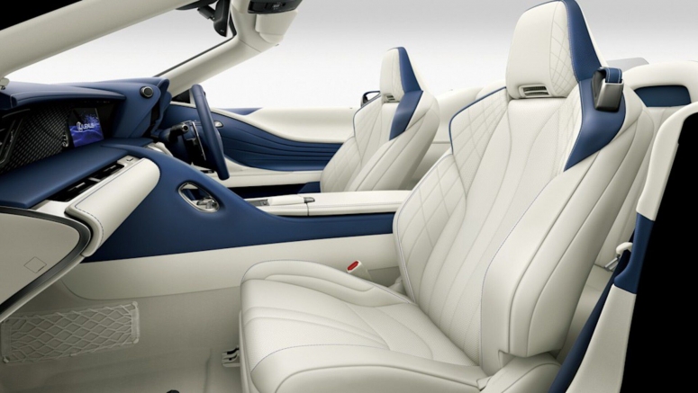 Lexus LC500 Convertible gets Marine Blue interior and top ... in Japan
