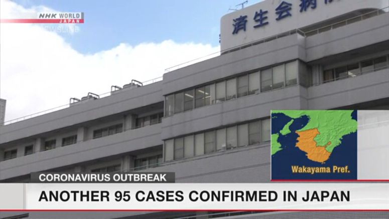 Another 95 infection cases confirmed in Japan