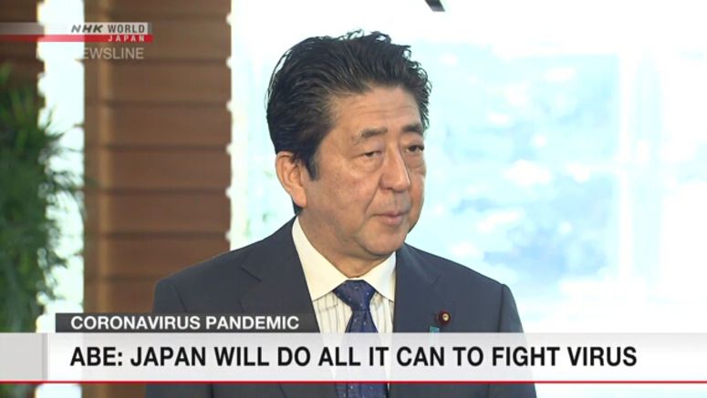 Abe pledges further global cooperation on virus