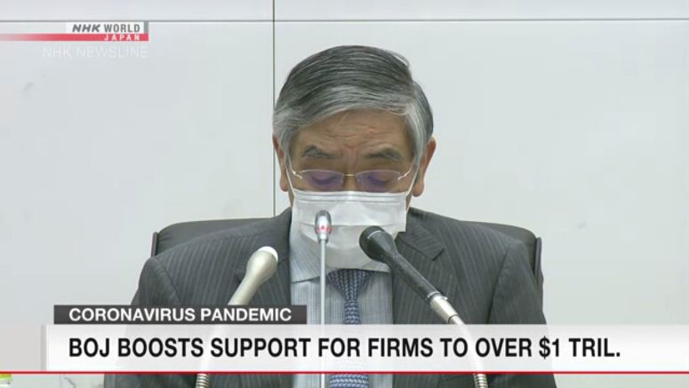 BOJ chief: Support will be expanded if necessary