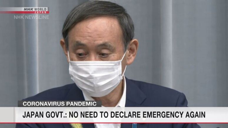 Suga: No immediate need for new state of emergency
