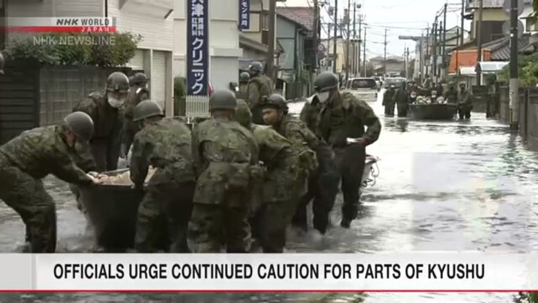 Continued caution urged for parts of Kyushu