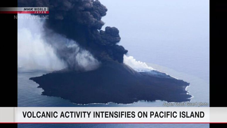 Active eruptions at Nishinoshima volcanic island