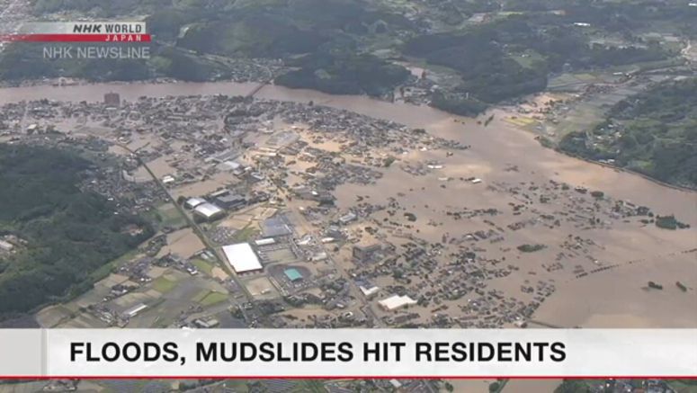 Floods, mudslides hit southern Japan