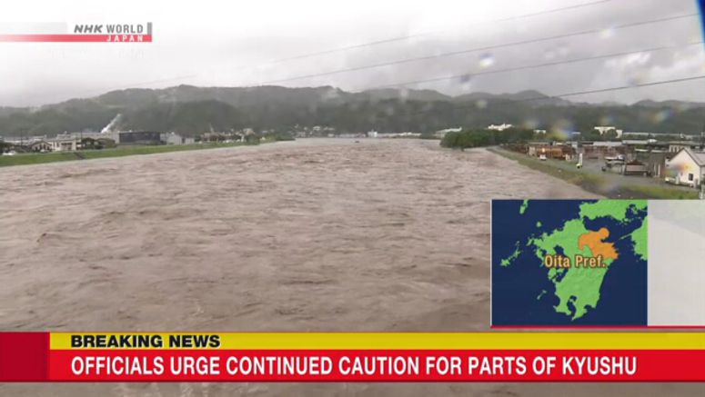 Officials urge continued caution for Kyushu