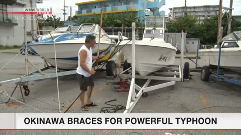 Okinawa braces for powerful typhoon