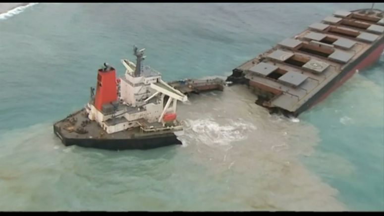 Operator confirms stranded vessel split in two